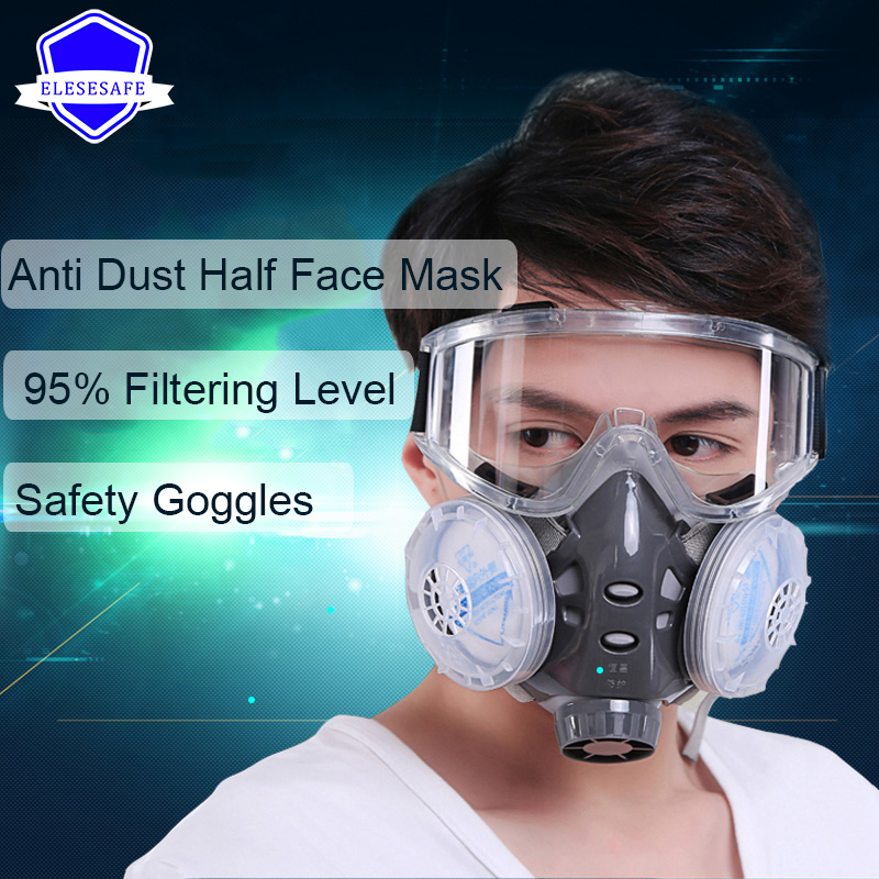 Anti Pollution Mask - Neue Anti-Staub-Maske, Vollgesichts-Atemschutzmaske, zwei 4-lagige Filter,