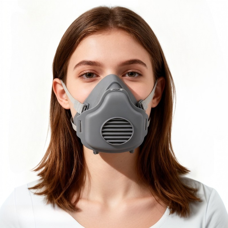 Respirator Half Face - Staubmaske, staubdichte Arbeitsschutzmaske aus Gummi, Halbgesichts-Staubmaske