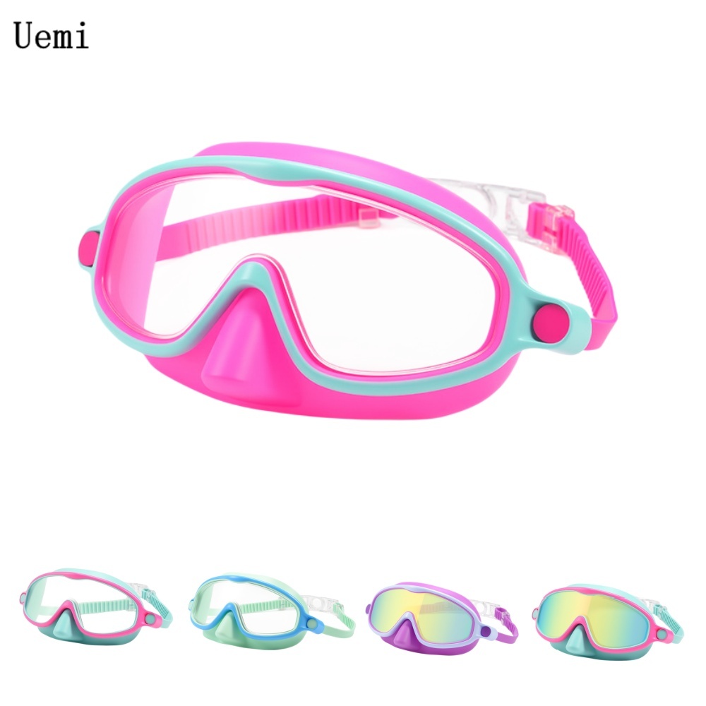 Anti Pollution Mask - Kinder-Schwimmbrille mit Nasenschutz, UV-Schutz, breiter Sichtfeld,